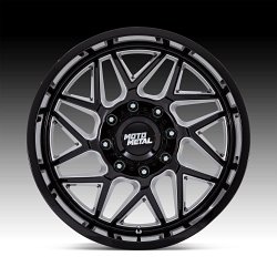 Moto Metal MO812BE Turbine Gloss Black Milled Custom Truck Wheels 3